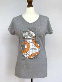 Szary damski t-shirt koszulka bawełniana XL Star Wars R2D2 Othertees
