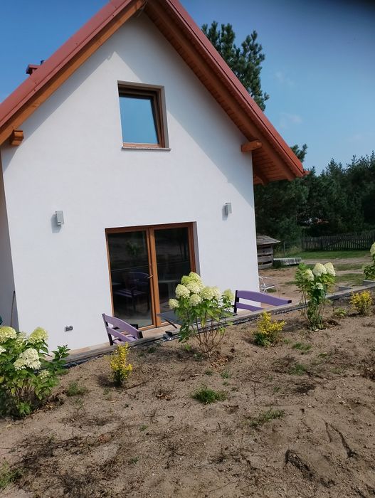 Lawendowy całoroczny komfortowy domek z kominkiem na Kaszubach