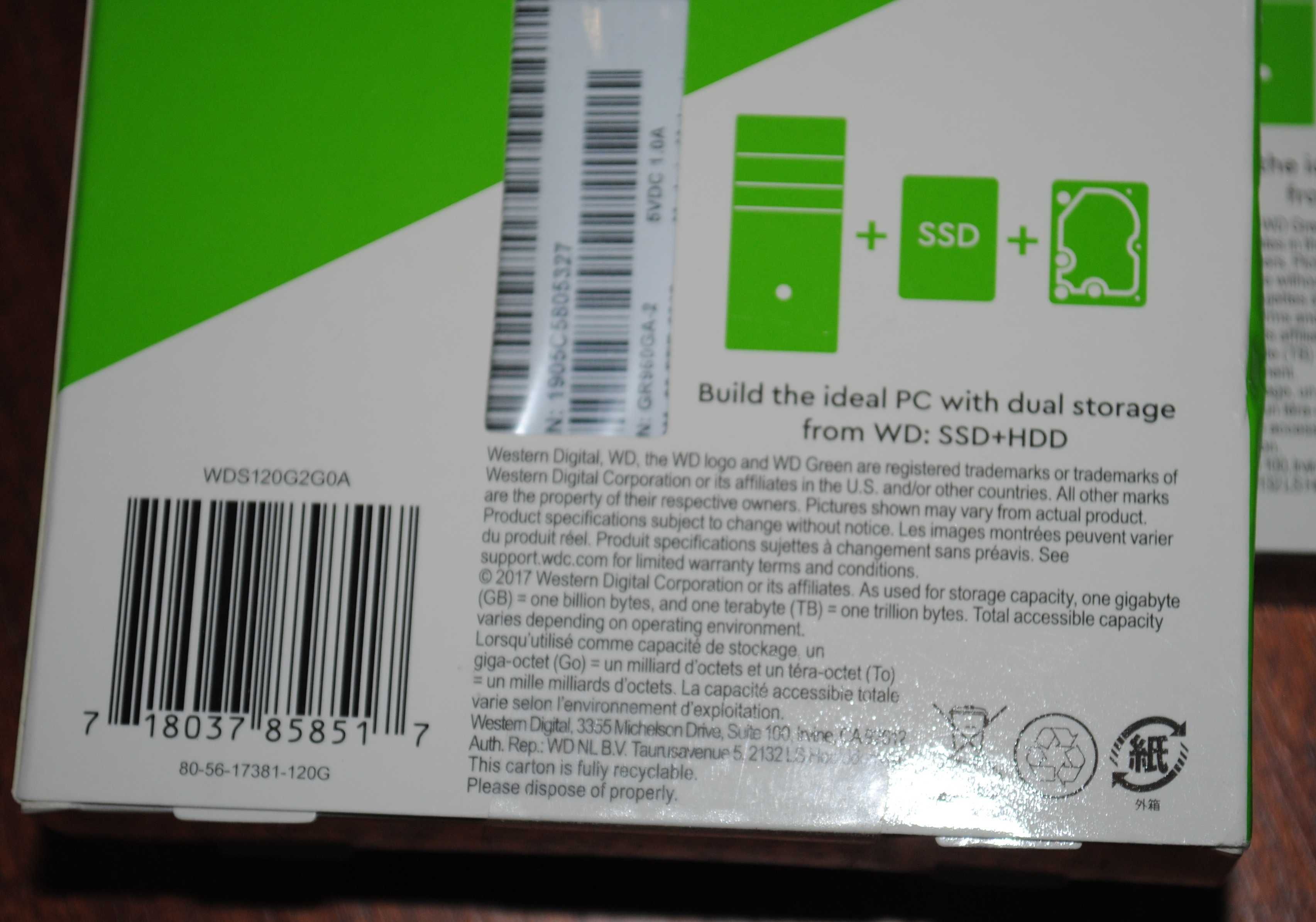 SSD накопичувач WD SSD Green 120 GB (WDS120G2G0A)