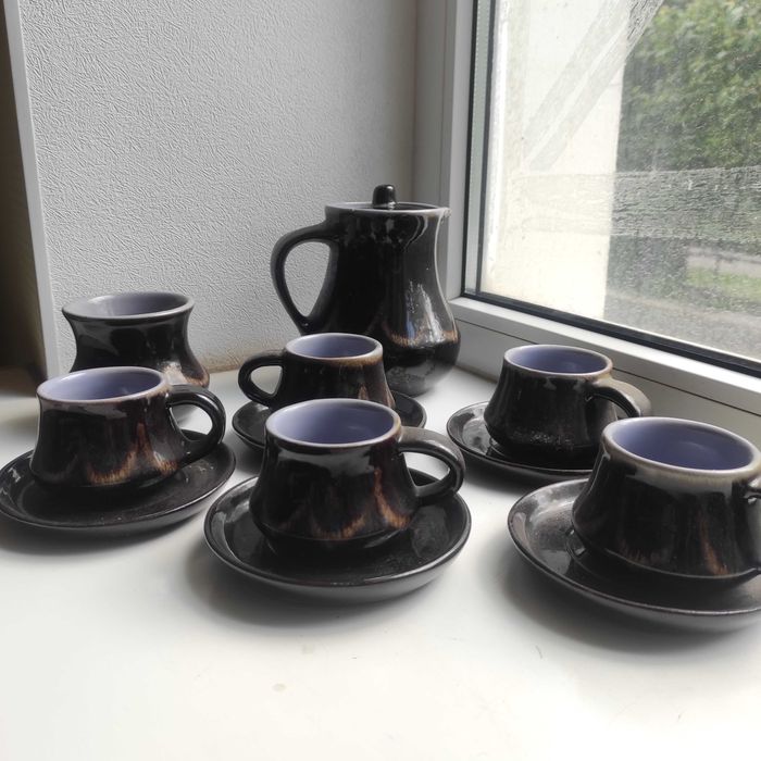 Керамічний кофейний набір чашок посуд