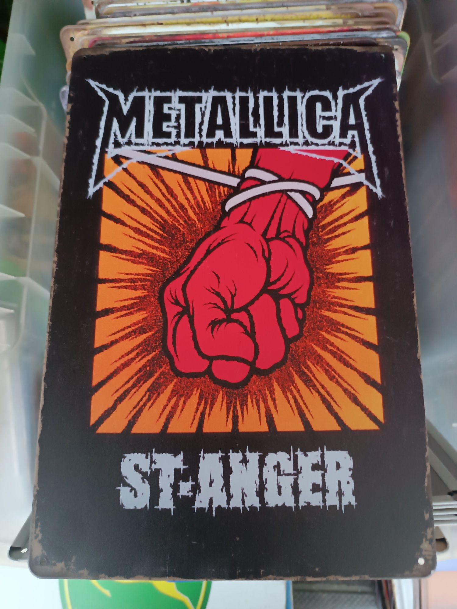 Placa em metal decorativa Música