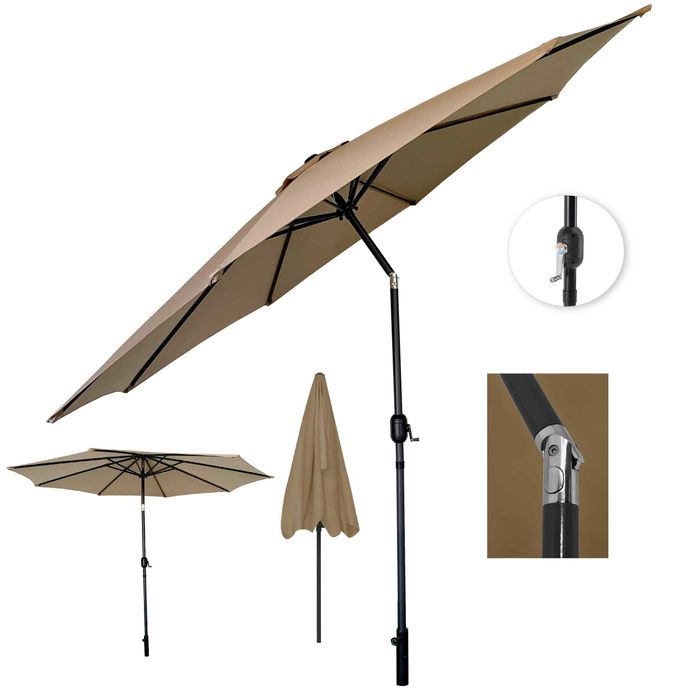 Parasol ogrodowy DUŻY składany łamany regulowany MOCNY korbka 300 cm