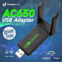 Wi-Fi USB-адаптер 650 м, двочастотний передавач Wi-Fi для ПК