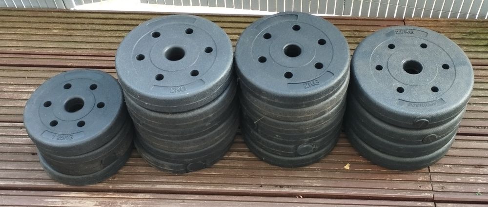 Obciążenia bitumiczne do sztangi, hantli 20 sztuk 39 kg