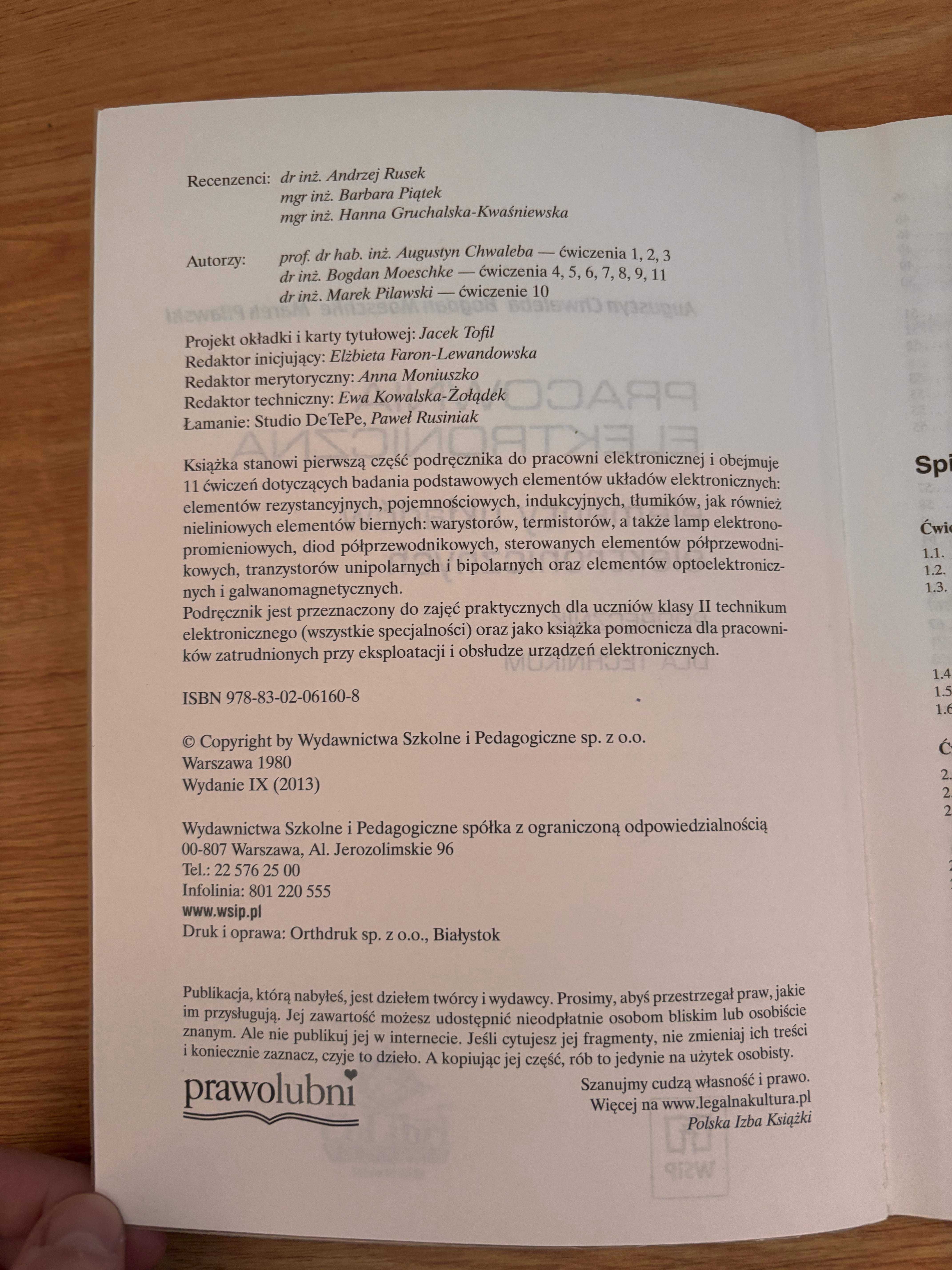 PRACOWNIA ELEKTRONICZNA Elementy układów elektronicznych