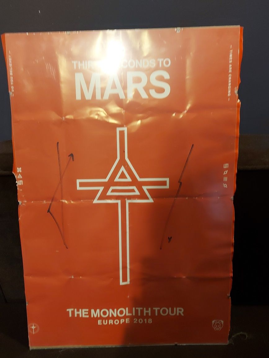 Thirty seconds to mars plakat z autografami