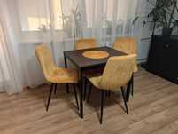 IKEA VANGSTA stół rozkładany, 80/120x70 cm, czarny/ciemnobrązowy