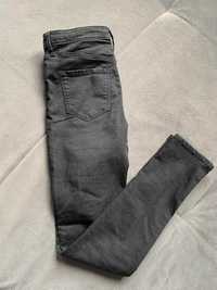 Spodnie jeansy dziewczęce rurki czarne H&M r. 140