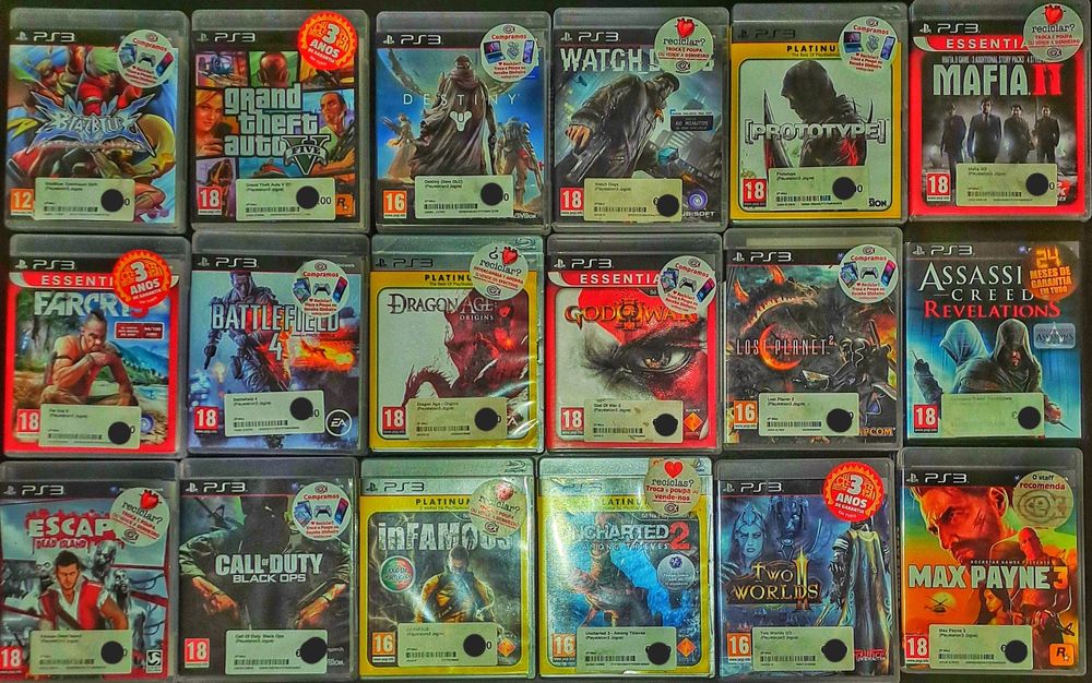 PS3 – Coleção com 53 Jogos Originais | GTA V, RDR, Skyrim, God of W