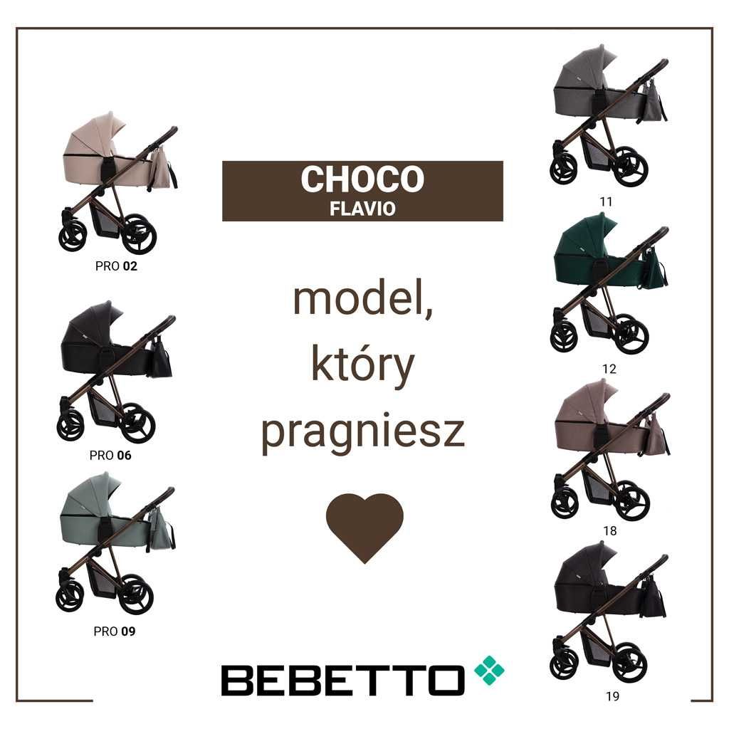 Wózek 2w1 Bebetto FLAVIO CHOCO 19