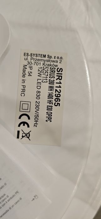 Nowe Plafon SIRIUS WH 1400 HF 830 OP/PC