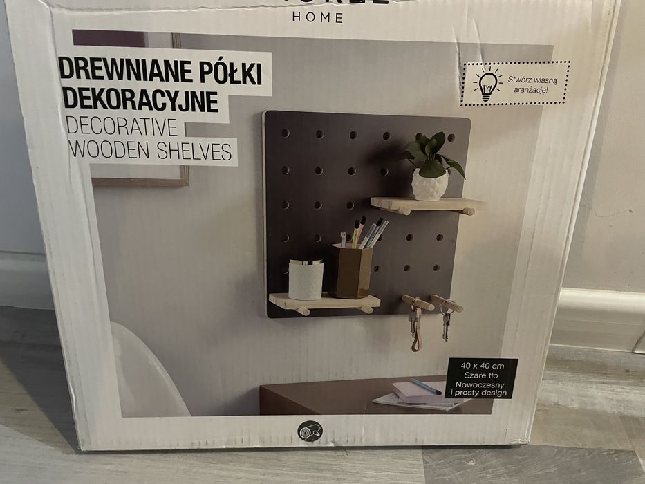 Drewniane polki dekoracyjne polka 40x40 design szare smukee gwarancja