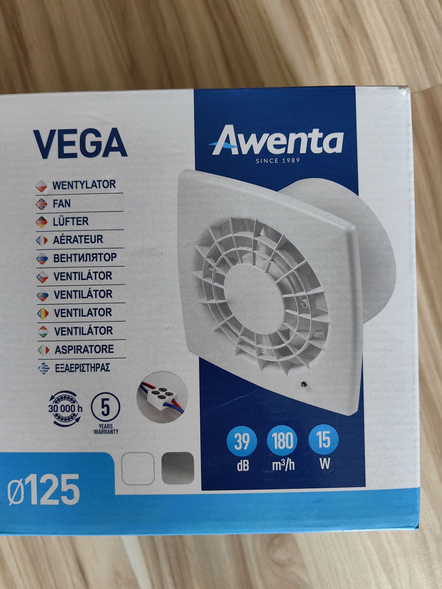 NOWY wentylator 125 AWENTA VEGA