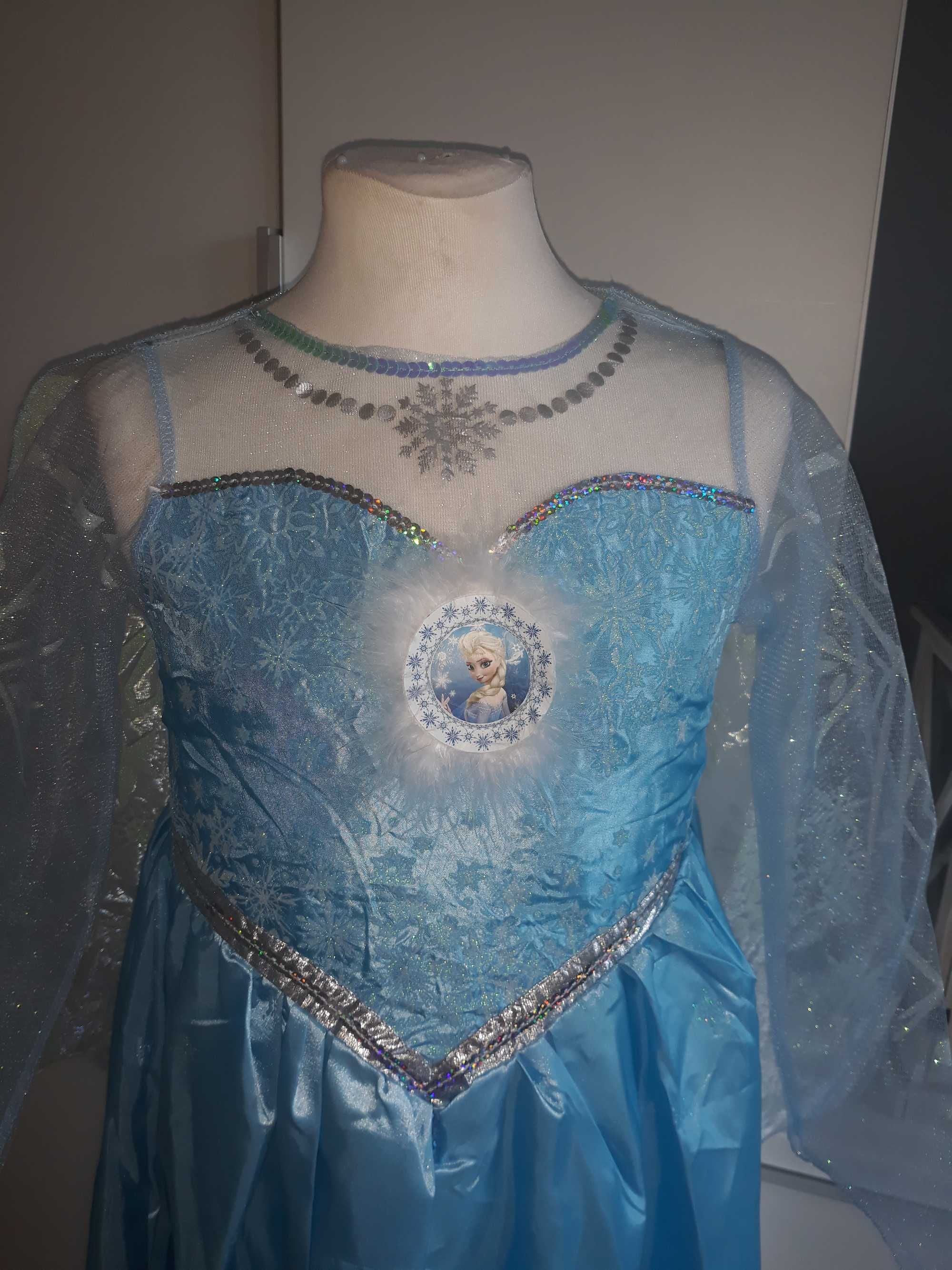 NOWY strój karnawałowy ELZA ELSA Kraina Lodu Frozen Disney 122/128 17