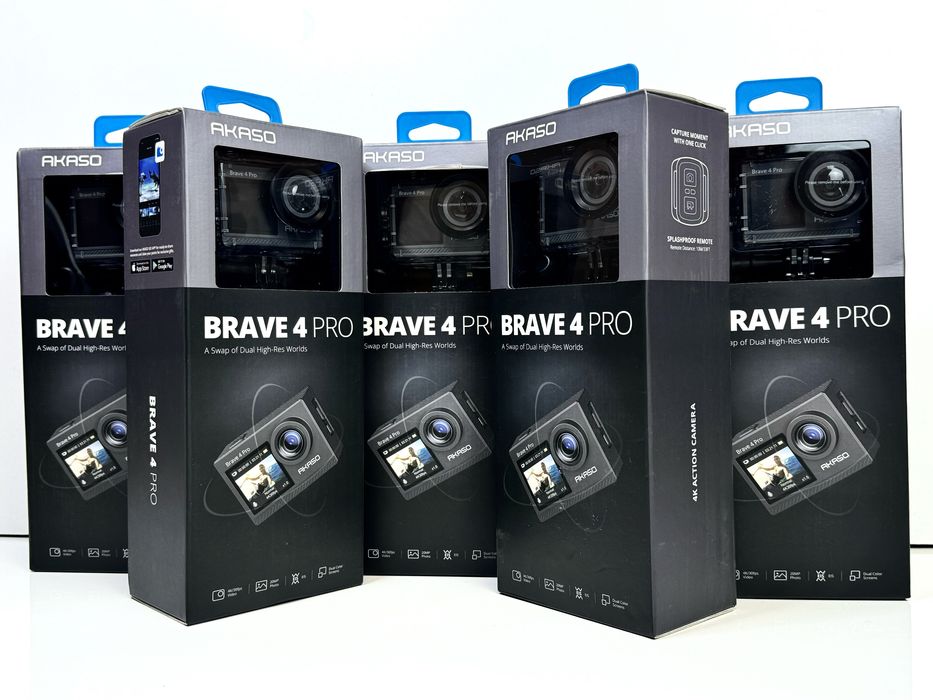 Нова Екшн-камера/спортивна камера 20МП Akaso Brave 4 Pro 1350 мАг
