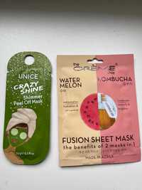 Тканевая маска с арбузом и чай грибом Fusion The Creme Shop ,unice