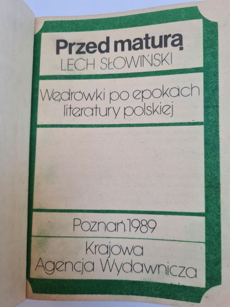 Przed maturą - Lech Słowiński