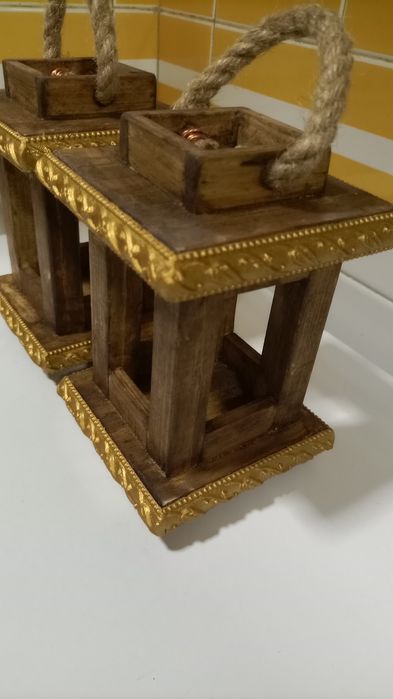 Lanternas estilo rústico suporte velas e de parede