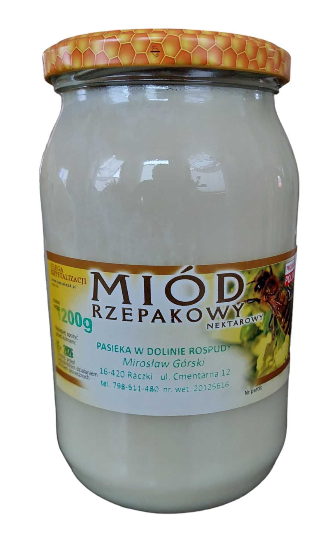 Miód Rzepakowy z Doliny Rospudy Suwalszczyzny 2025r.