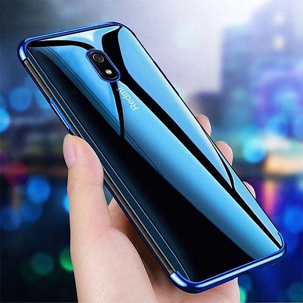 Żelowy pokrowiec etui z metaliczną ramką do Xiaomi Redmi 8A czarny