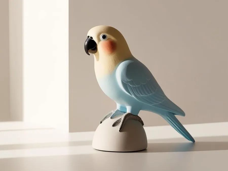 Figura de Ave Agapornis Decorativa