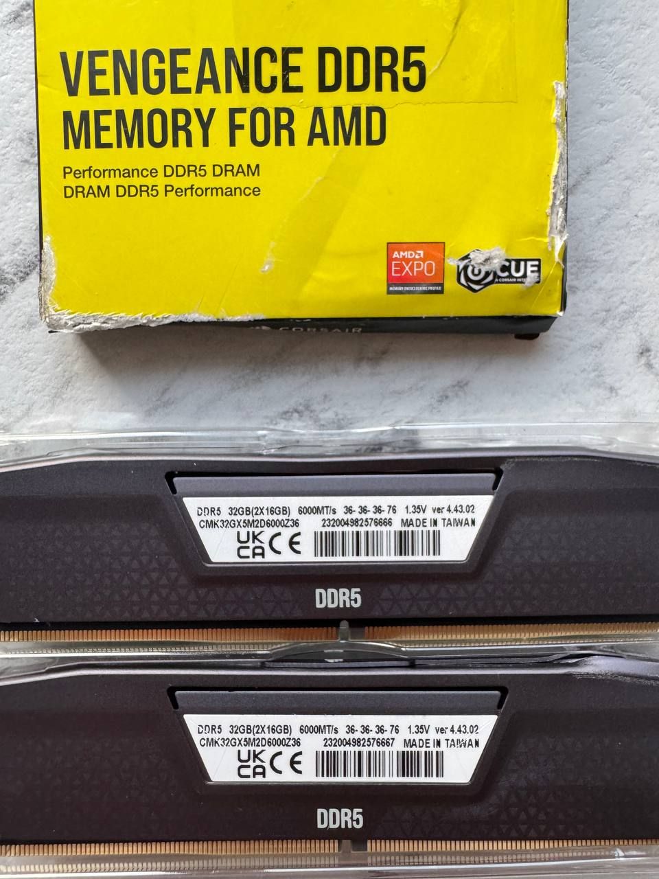 Оперативна памʼять Corsair VENGEANCE DDR5 2×16GB 6000MHz CL36 EXPO
