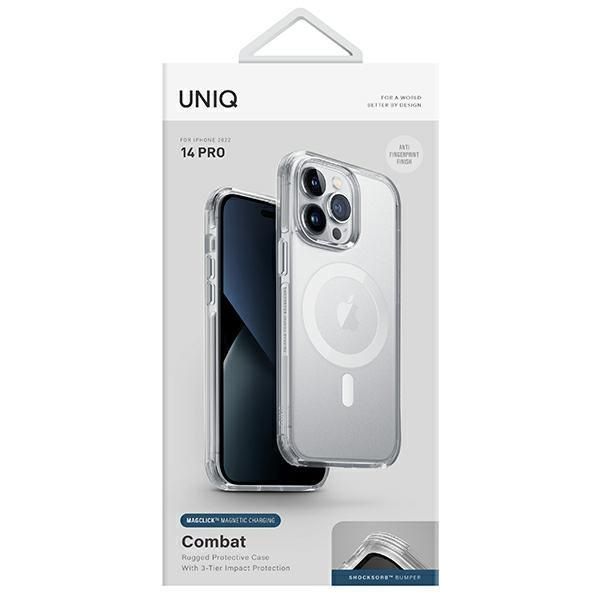 Etui Uniq Combat iPhone 14 Pro 6,1" - Przeźroczysty ShockSorb™