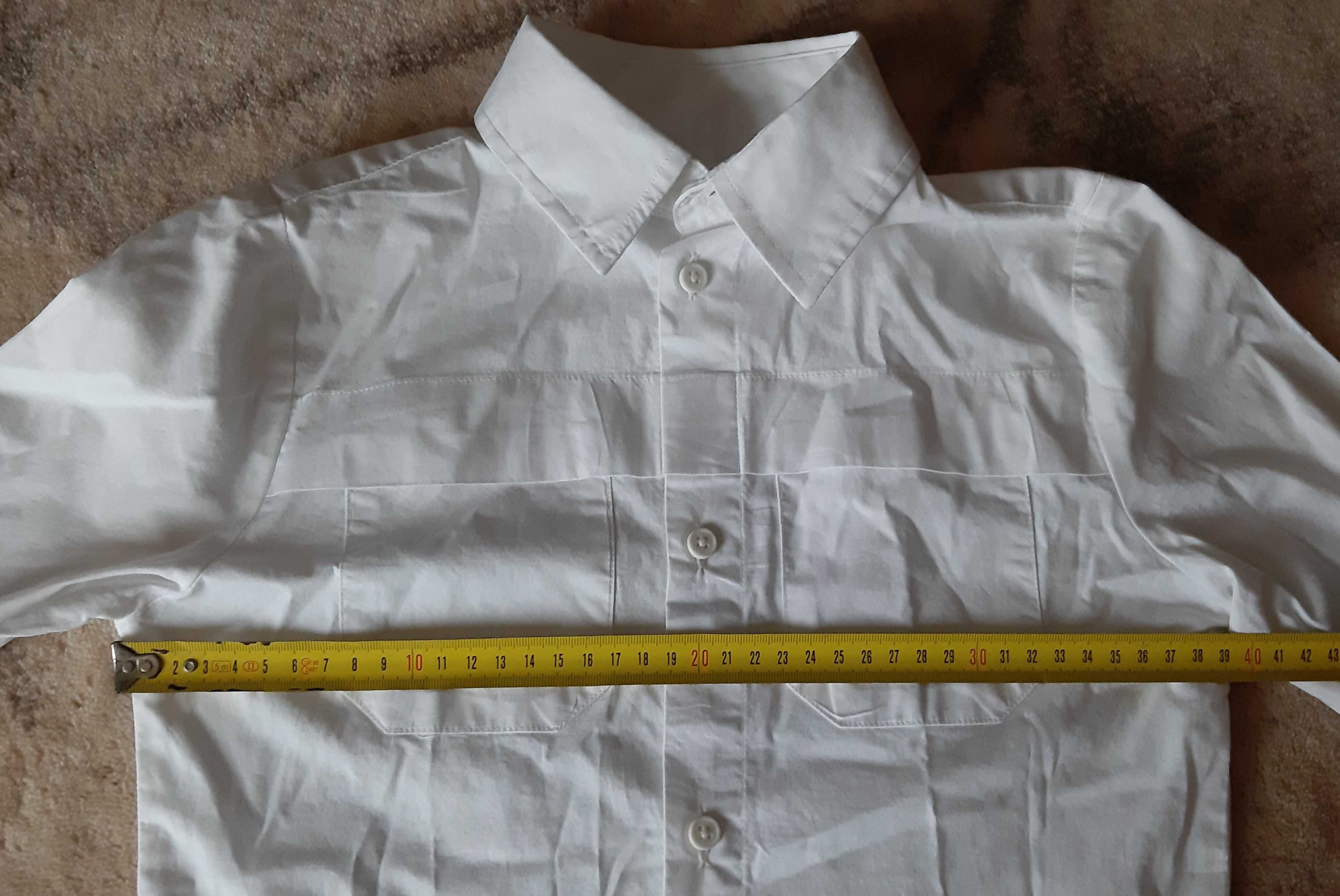 Białe koszule chłopięce długi rękaw 140 cm (2 sztuki)