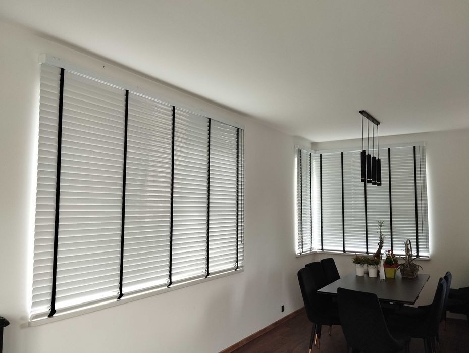 Żaluzje drewniane aluminiowe 50mm 25mm na wymiar plisy rolety montaż