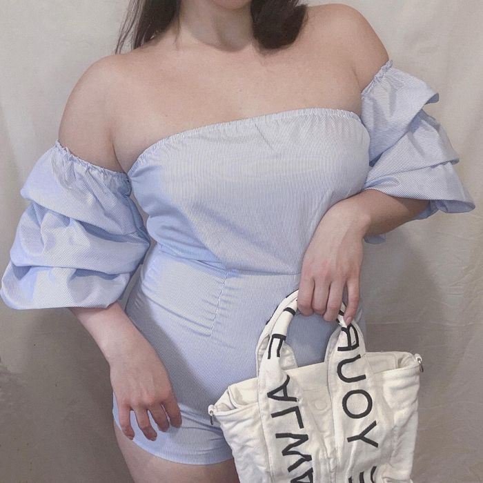 Голубий ромпер/комбінезон PrettyLittleThing