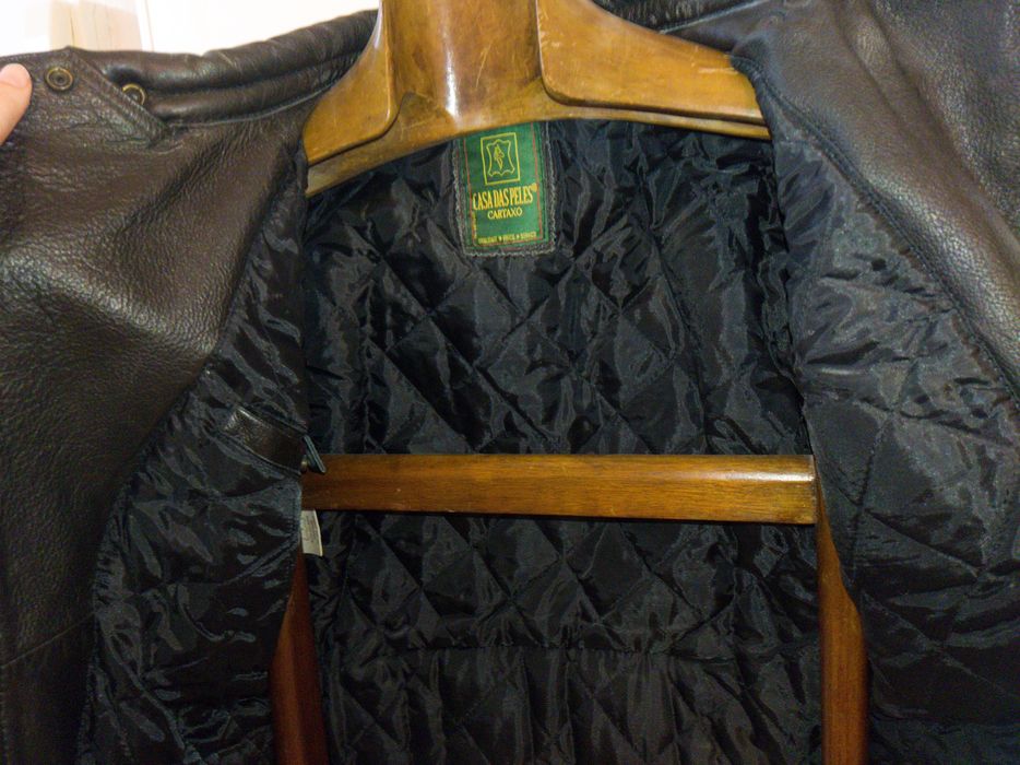 Casaco biker Couro preto