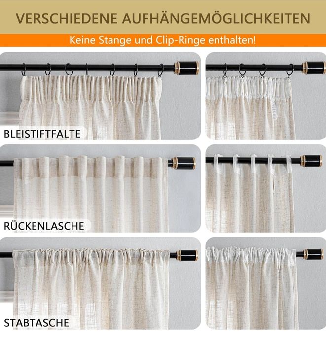 MYSKY HOME 2szt Zasłony lniane do salonu 225cm x 140cm