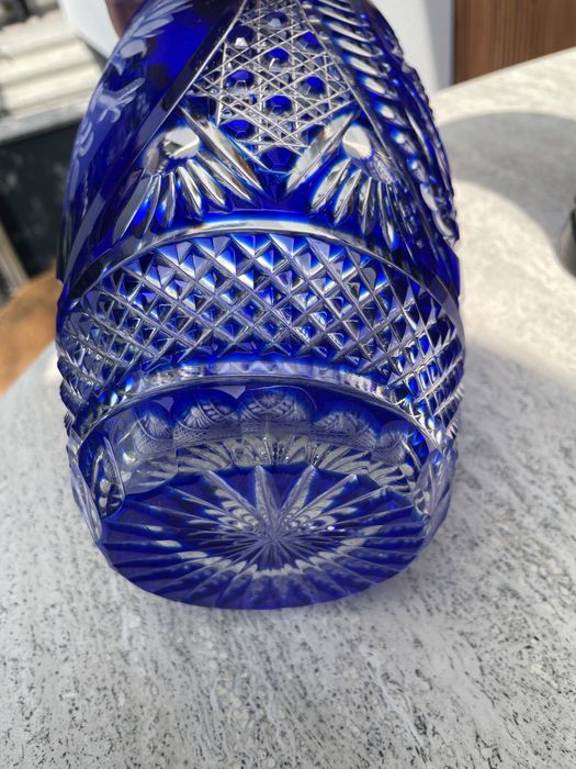 Kryształ kolorowy misternie rżnięty PRL