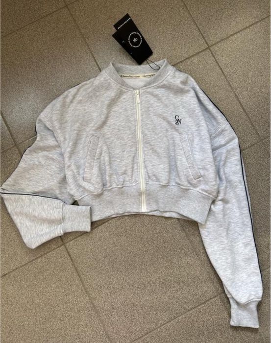 Стильний меланжевий світшот бомбер