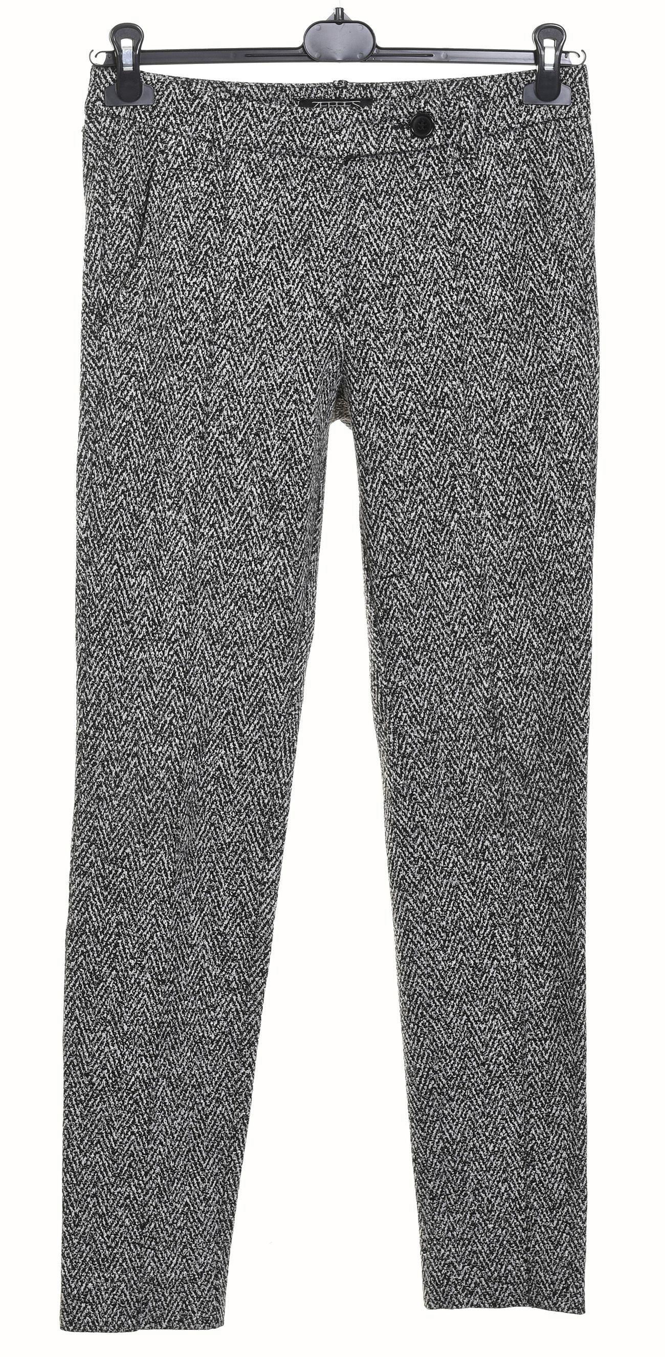 ZERRES czarno-białe spodnie damskie z dżerseju legginsy r. 38
