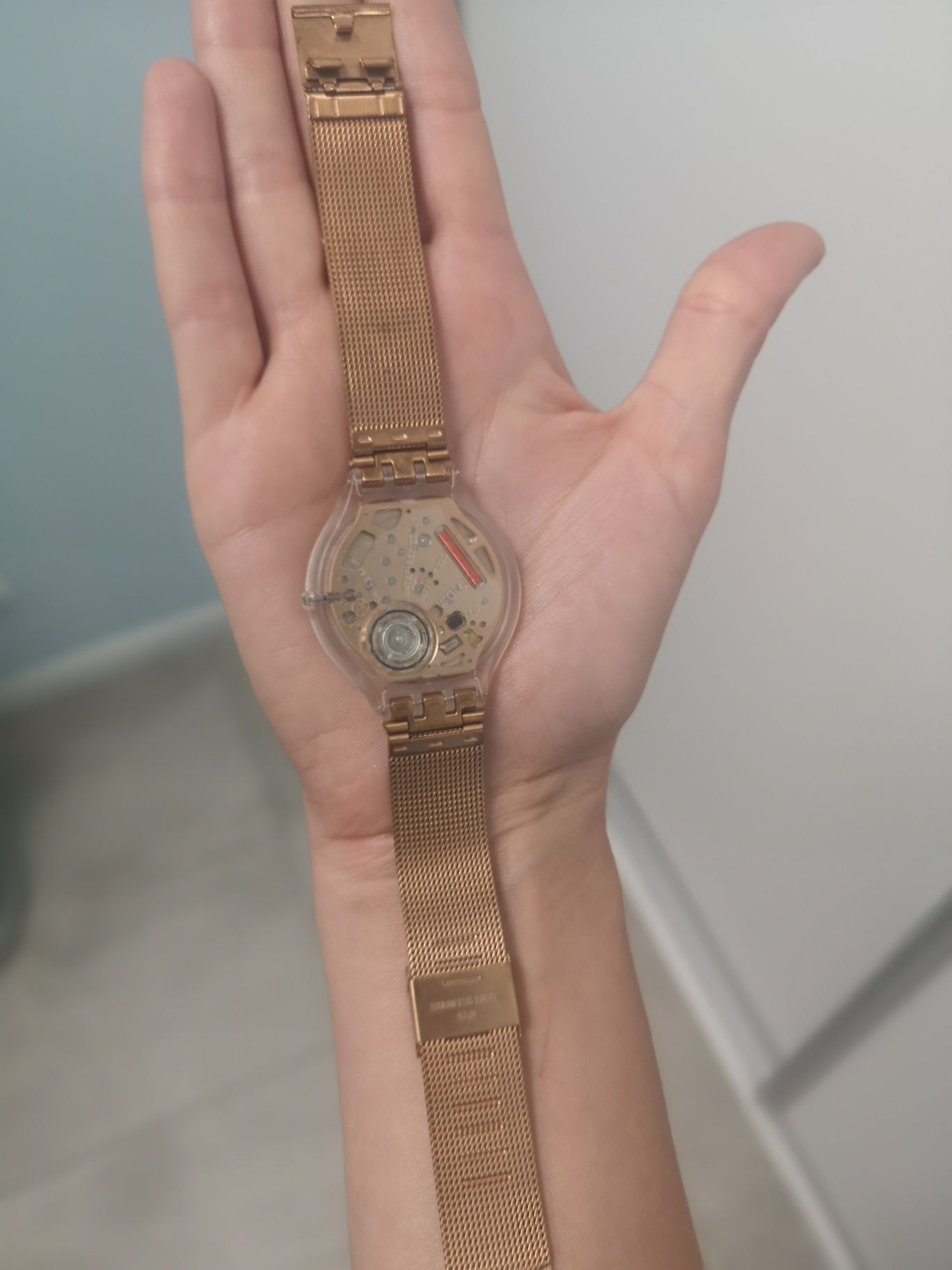 Zegarek swatch skin big stal miedziany różowe zloto