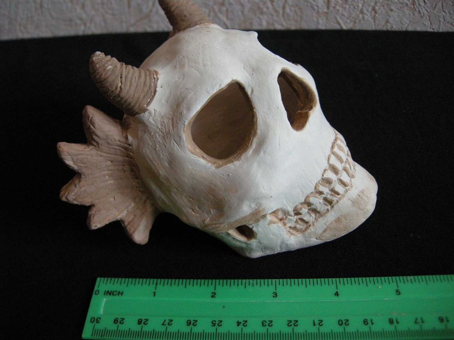 Керамический декор ручной работы для аквариумов. Черепа фэнтези