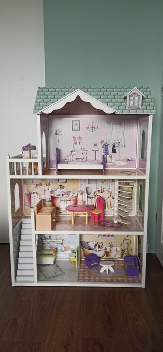 Drewniany duży domek dla lalek Eichhorn