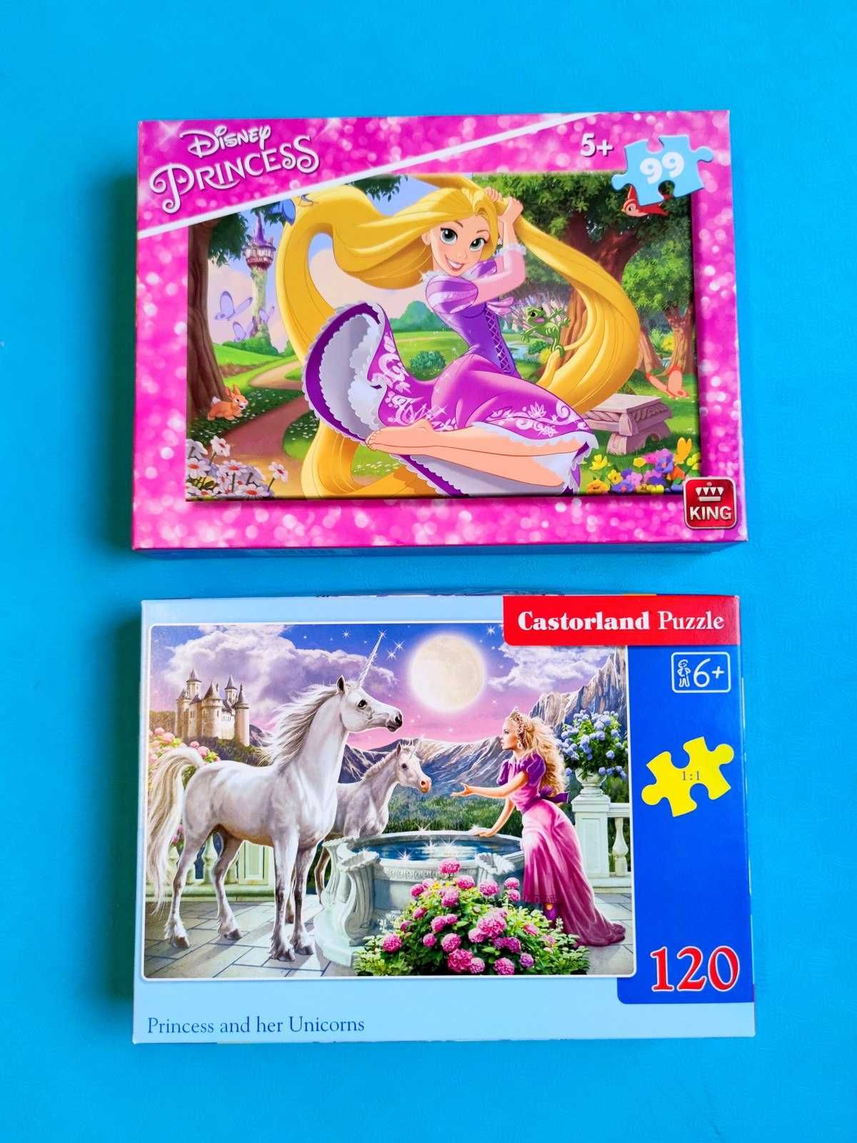 Puzzle Disney Princess 66 el. Roszponka + Castorlands 120 el - zestaw