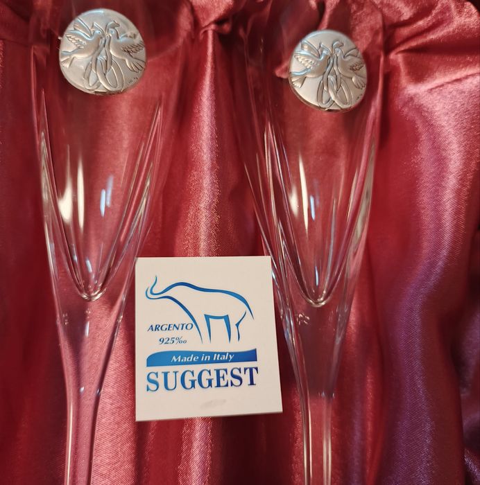 Весільні кришталеві келихи SUGGEST (Італія) 2 шт.