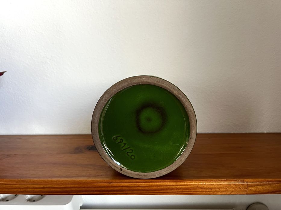 Vaso vintage cerâmica verde, vintage green ceramic vase