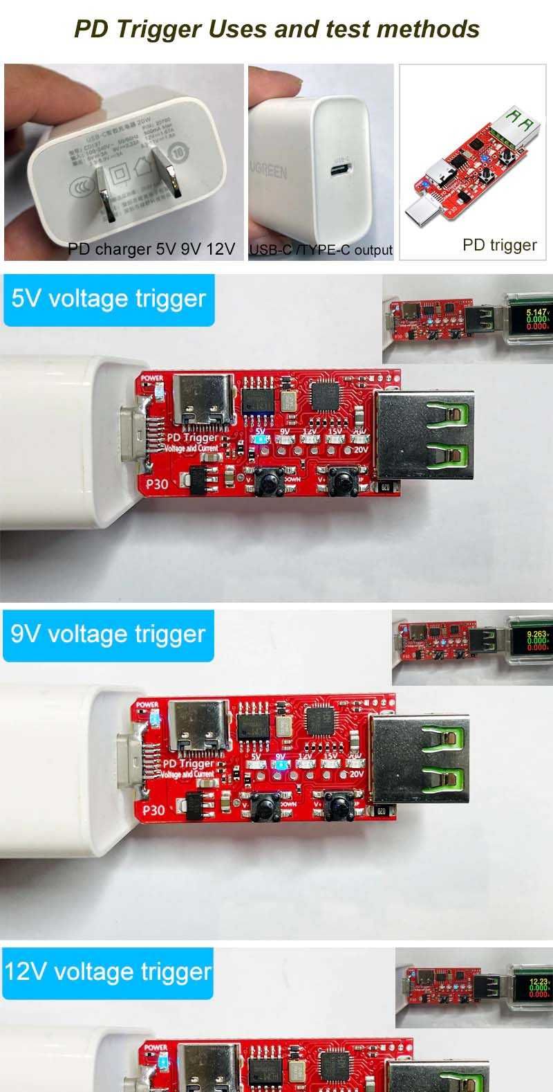 Триггер PD P30 5V 9V 12V 15V 20V PD2.0 PD3.0 Trigger Тригеры Гарантия!