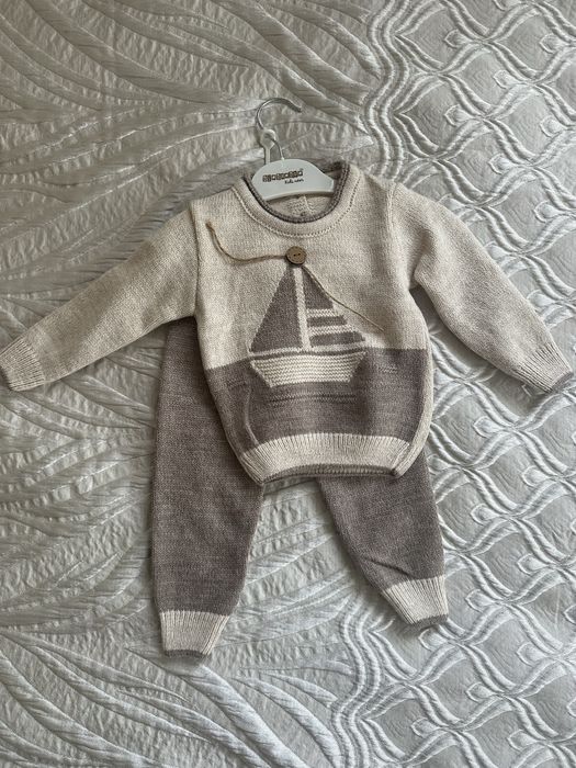 Дитячий тепленький вʼязаний костюмчик (9-12місяців)