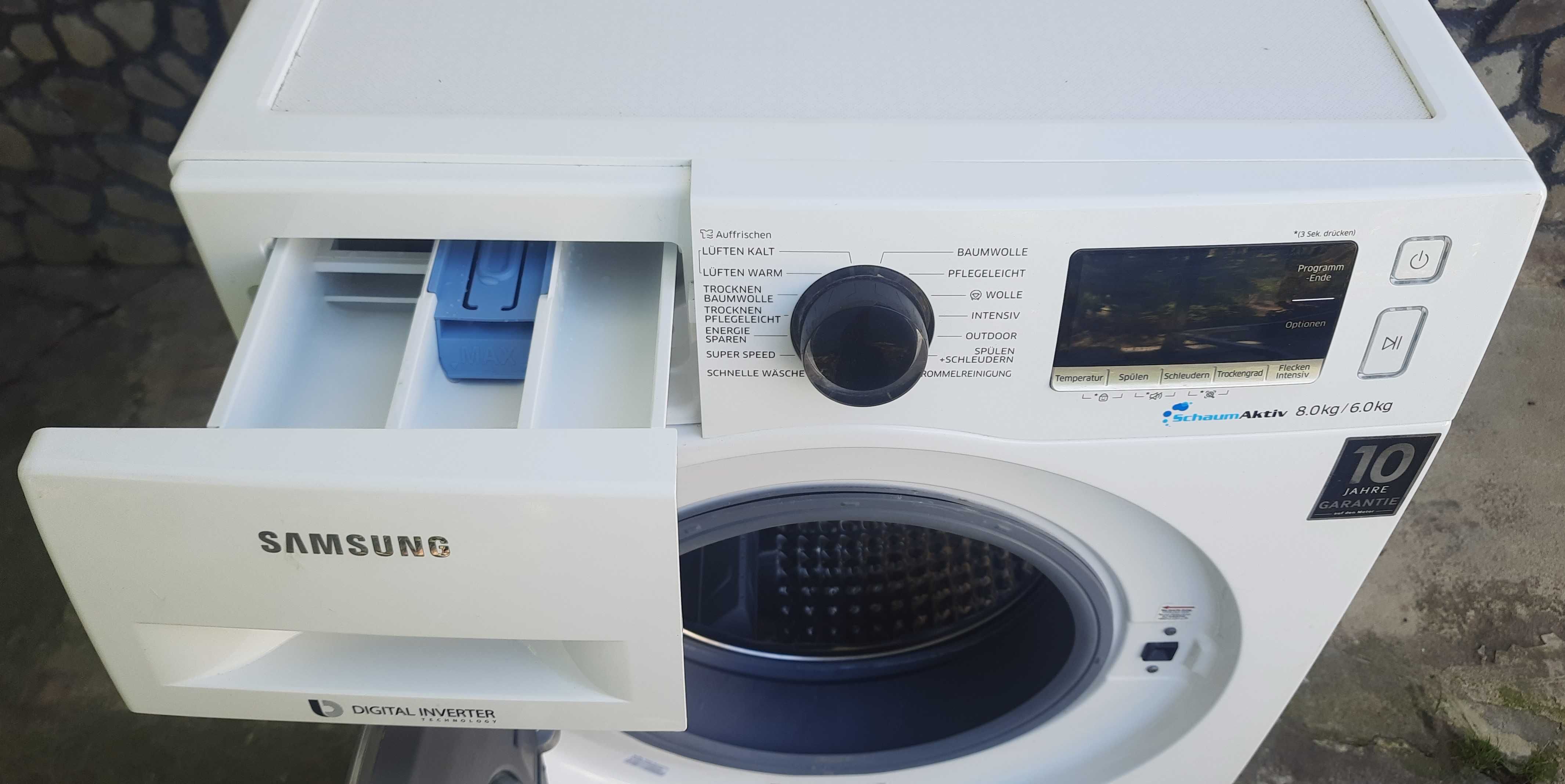 Пральна машина Samsung WD80J6400AW(2в1) з сушкою  8/6кг