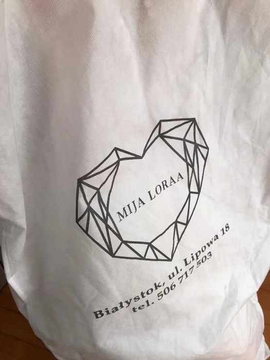 Suknia ślubna tiulowa brokatowa biała koronkowa