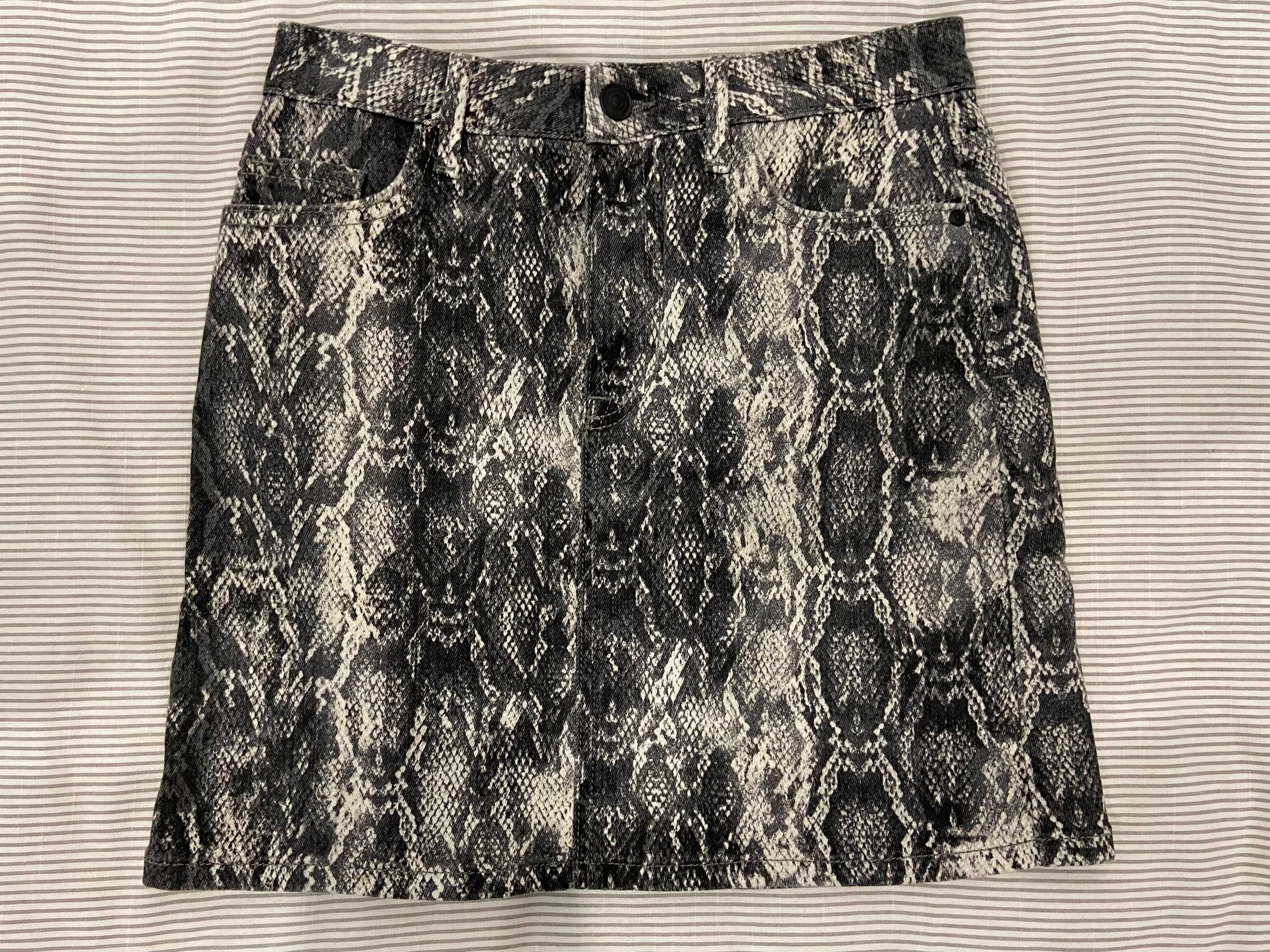 mini saia animal print preto e branco	| Zara | tamanho XS