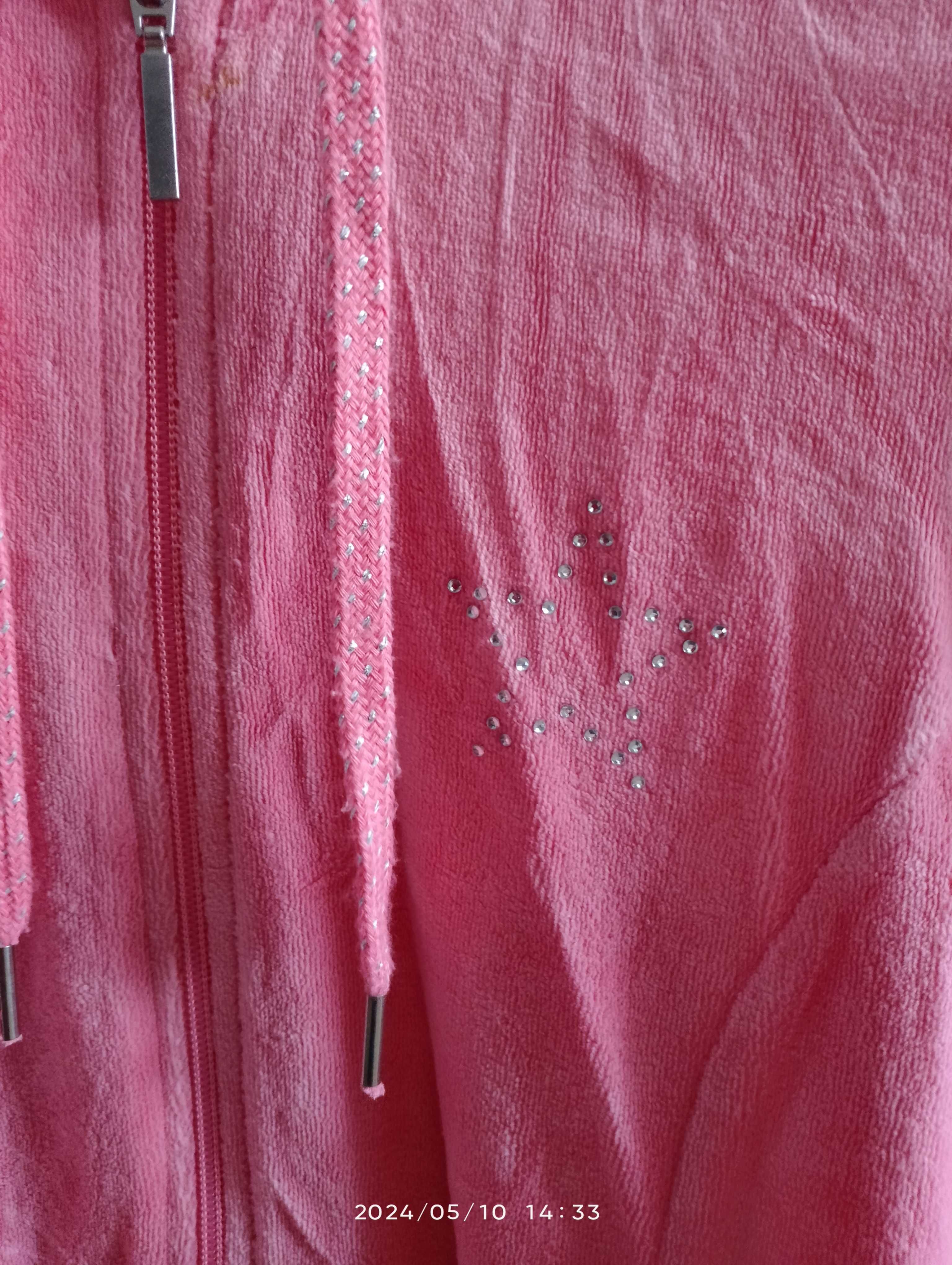 Bluza aksamitna jasny różowa