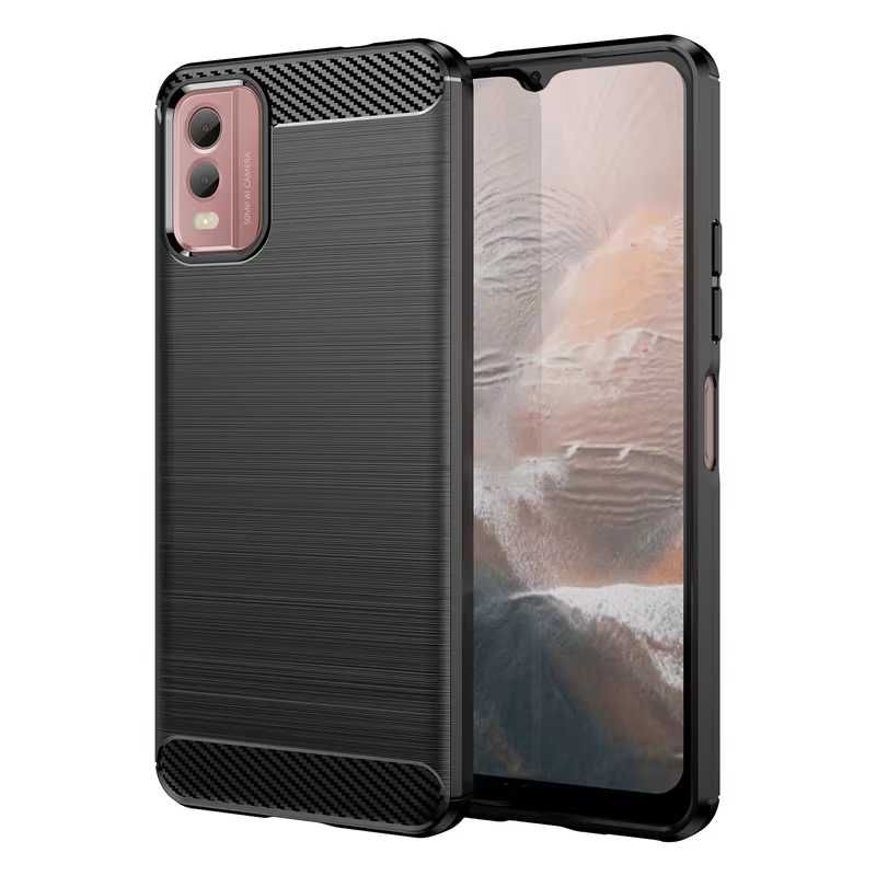 Силиконовый чехол Carbon для Nokia C32 / Чохол Накладка Бампер