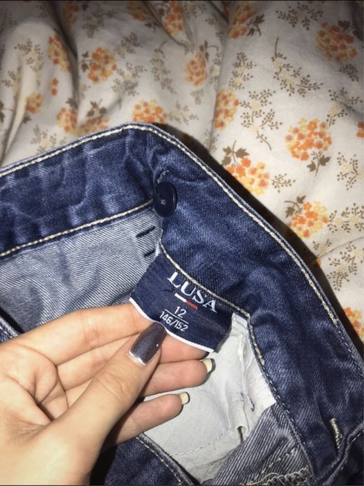 Spodnie z przeszyciami, kieszeniami, niski stan xxs/xs