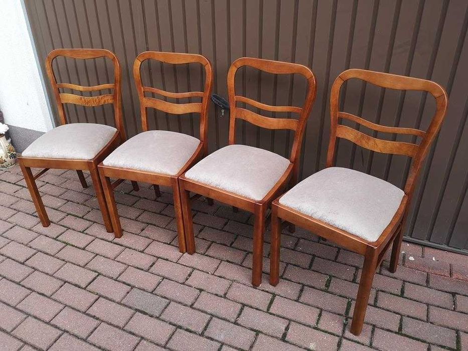 Krzesła ART-DECO Stare Antyk Komplet 4 Sztuki Po Renowacji.